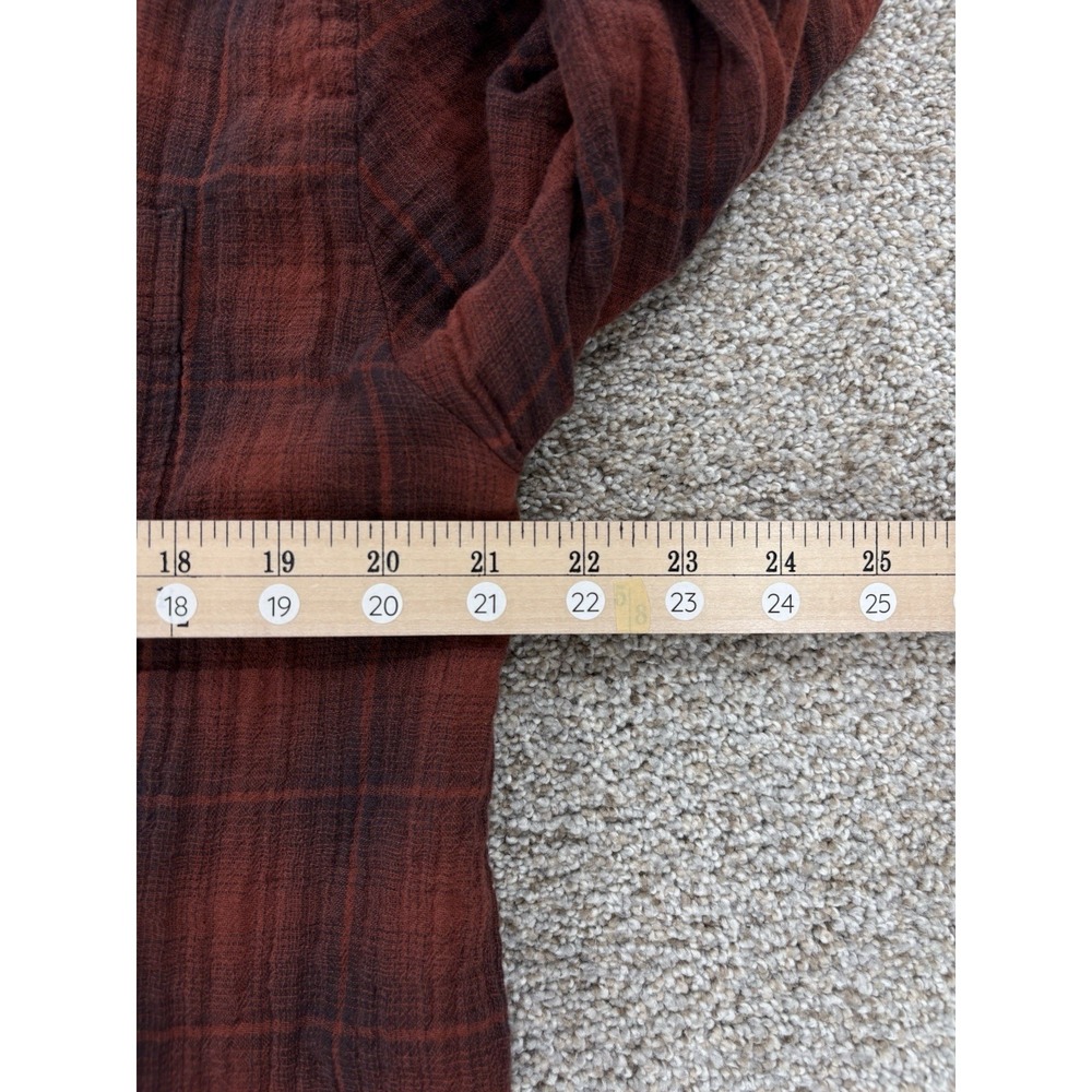 Madewell Oversized Double Layer Flannel Gauze Shirt Womens S Red Plaid Cover Up - Picture 10 of 12